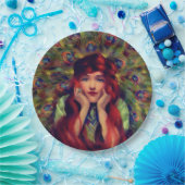 Jugendstil Deko Pfauenfedern elegant Pappteller (Party)