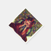 Jugendstil Deko Pfauenfedern elegant Serviette (Ecke)