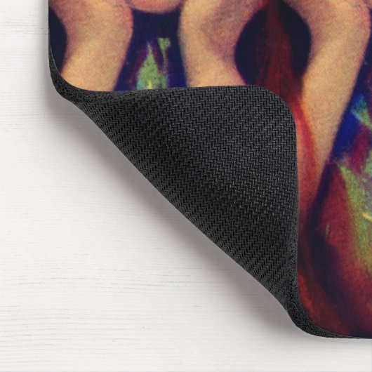 Jugendstil-Deko - Rote Kopfbedeckung Mousepad (Ecke)