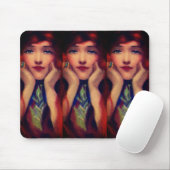 Jugendstil-Deko - Rote Kopfbedeckung Mousepad (Mit Mouse)