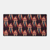 Jugendstil-Deko - Rote Kopfbedeckung Schreibtischunterlage (Vorderseite)