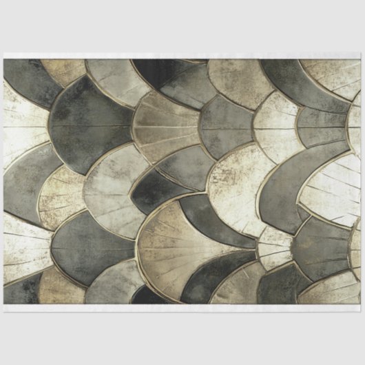 Jugendstil-Deko wiederholt Muster-Hintergrund Seidenpapier (Vorderseite)