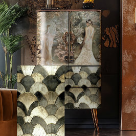 Jugendstil-Deko wiederholt Muster-Hintergrund Seidenpapier