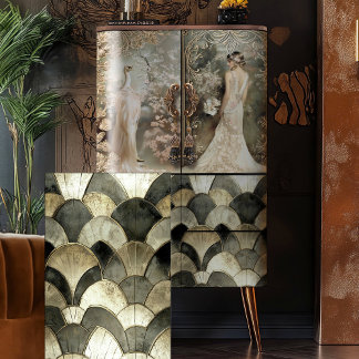 Jugendstil-Deko wiederholt Muster-Hintergrund Seidenpapier