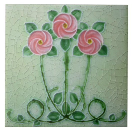 Jugendstil-Dekor Fliese (Vorderseite)