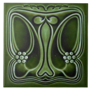 Jugendstil-Dekorationskamin im Tile-Art-Stil Fliese