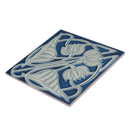 Jugendstil-Dekorationskamin im Tile-Art-Stil Fliese (Seite)