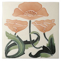 Jugendstil-Dekorationskamin im Tile-Art-Stil
