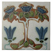 Jugendstil-Dekorationskamin im Tile-Art-Stil Fliese (Vorderseite)