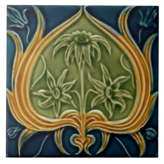 Jugendstil-Dekorationskamin im Tile-Art-Stil Fliese
