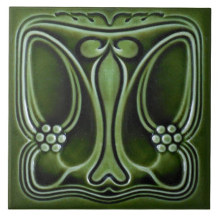 Jugendstil-Dekorationskamin im Tile-Art-Stil Fliese