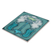 Jugendstil-Dekorationskamin im Tile-Art-Stil Fliese (Seite)