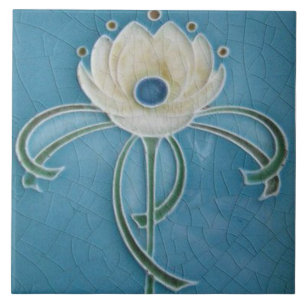 Jugendstil-Dekorationskamin im Tile-Art-Stil Fliese