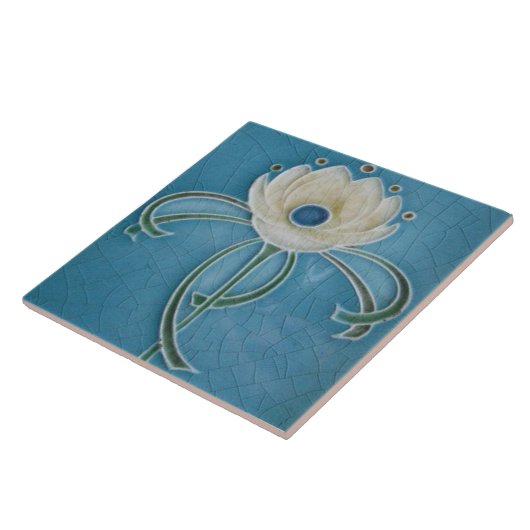 Jugendstil-Dekorationskamin im Tile-Art-Stil Fliese (Seite)