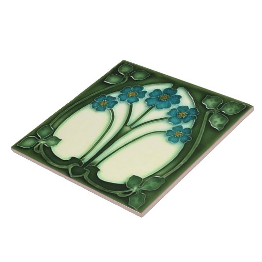 Jugendstil-Dekorationskamin im Tile-Art-Stil Fliese (Seite)