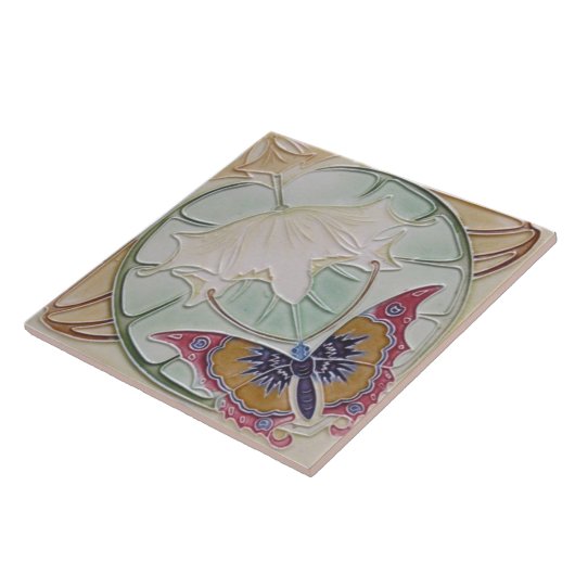 Jugendstil-Dekorationskamin im Tile-Art-Stil Fliese (Seite)