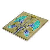 Jugendstil-Dekorationskamin im Tile-Art-Stil Fliese (Seite)
