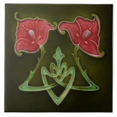 Jugendstil-Dekorationskamin im Tile-Art-Stil Fliese (Vorderseite)