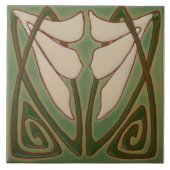 Jugendstil-Dekorationskamin im Tile-Art-Stil Fliese (Vorderseite)