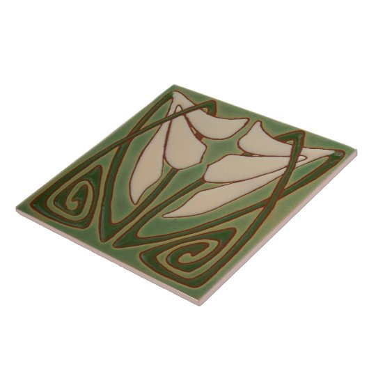 Jugendstil-Dekorationskamin im Tile-Art-Stil Fliese (Seite)