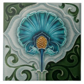 Jugendstil-Dekorationskamin im Tile-Art-Stil Fliese (Vorderseite)