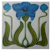 Jugendstil-Dekorationskamin im Tile-Art-Stil Fliese (Vorderseite)