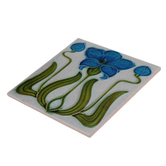 Jugendstil-Dekorationskamin im Tile-Art-Stil Fliese (Seite)