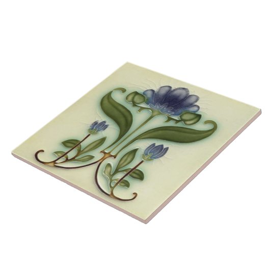 Jugendstil-Dekorationskamin im Tile-Art-Stil Fliese (Seite)