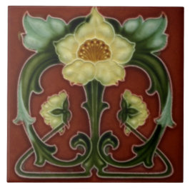 Jugendstil-Dekorationskamin im Tile-Art-Stil Fliese