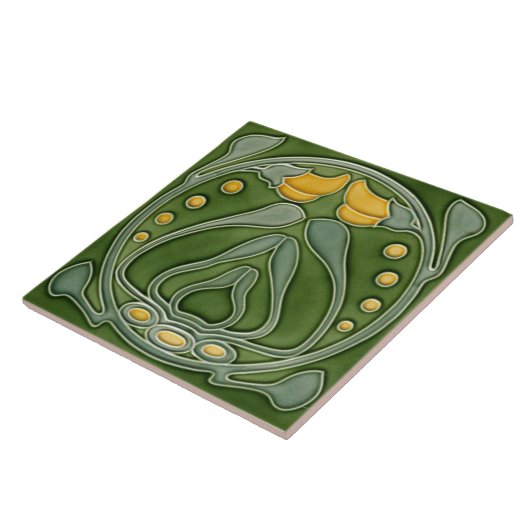 Jugendstil-Dekorationskamin im Tile-Art-Stil Fliese (Seite)