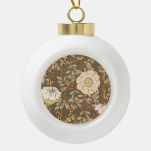 Jugendstil: Dekorative Blumen Vintage. Keramik Kugel-Ornament