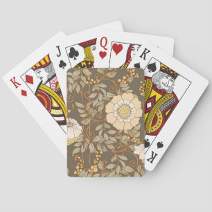 Jugendstil: Dekorative Blumen Vintage. Spielkarten