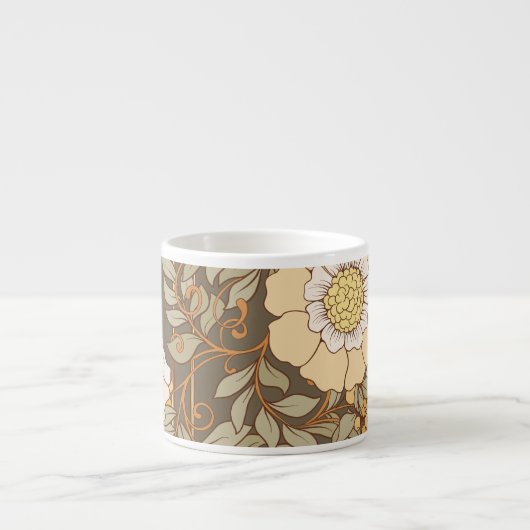 Jugendstil: Dekorative florale Vintag. Espressotasse (Vorderseite)