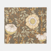 Jugendstil: Dekorative florale Vintag. Fleecedecke (Vorderseite (Horizontal))