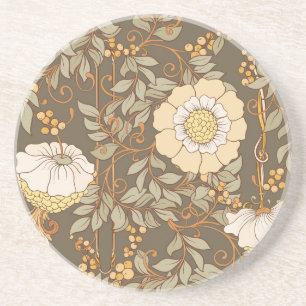 Jugendstil: Dekorative florale Vintag. Getränkeuntersetzer