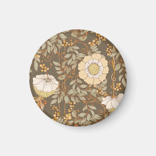 Jugendstil: Dekorative florale Vintag. Magnet (Vorne)