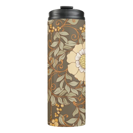 Jugendstil: Dekorative florale Vintag. Thermosbecher (Vorderseite)