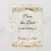 Jugendstil-dekoratives Blattwerk Ankündigungspostkarte (Vorne/Hinten)