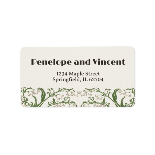 Jugendstil Delikatessen Hochzeit Adressaufkleber (Vorne)