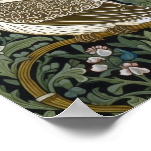 Jugendstil der weißen Eule Poster (Ecke)