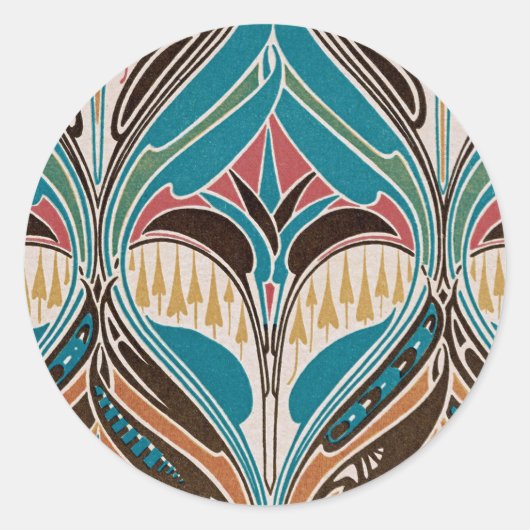 Jugendstil-Design #11 in Emporio Moffa Runder Aufkleber (Vorderseite)