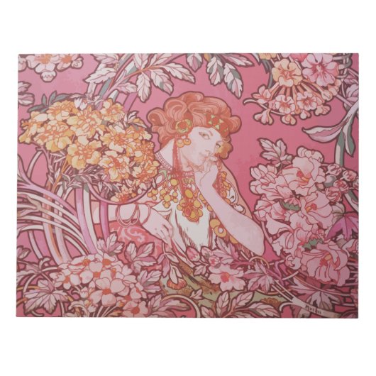 Jugendstil-Design 11" x 8,5" Notepad - 40 Seiten Notizblock (Vorderseite)