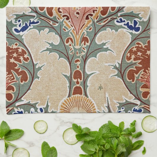 Jugendstil-Design #6 in Emporio Moffa Geschirrtuch (Gefaltet)