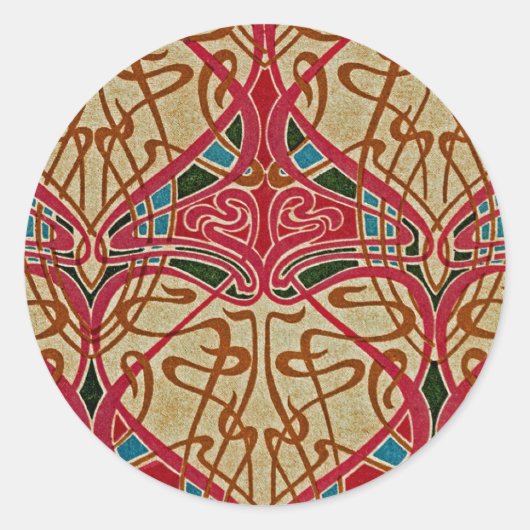 Jugendstil-Design #9 in Emporio Moffa Runder Aufkleber (Vorderseite)