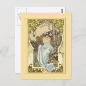 Jugendstil-Design Grußkarte. Postkarte (Vorne/Hinten)