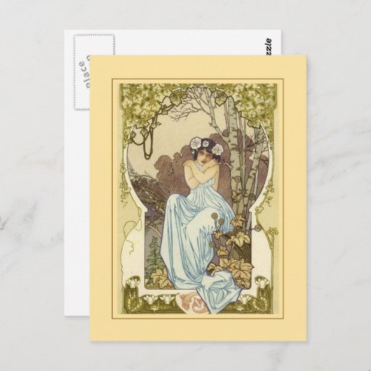 Jugendstil-Design Grußkarte. Postkarte (Vorne/Hinten)
