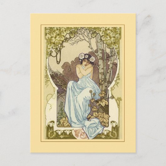 Jugendstil-Design Grußkarte. Postkarte (Vorderseite)
