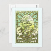 Jugendstil-Design Grußkarte. Postkarte (Vorne/Hinten)