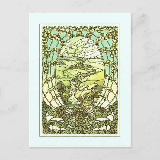 Jugendstil-Design Grußkarte. Postkarte (Vorderseite)