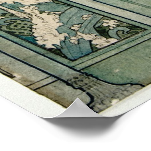 Jugendstil-Design von Émile Hutré c1896 Poster (Ecke)